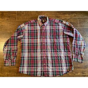 Vintage Salty Dog Tropical Republic Plaid Button Down Shirt Men's Large Cotton